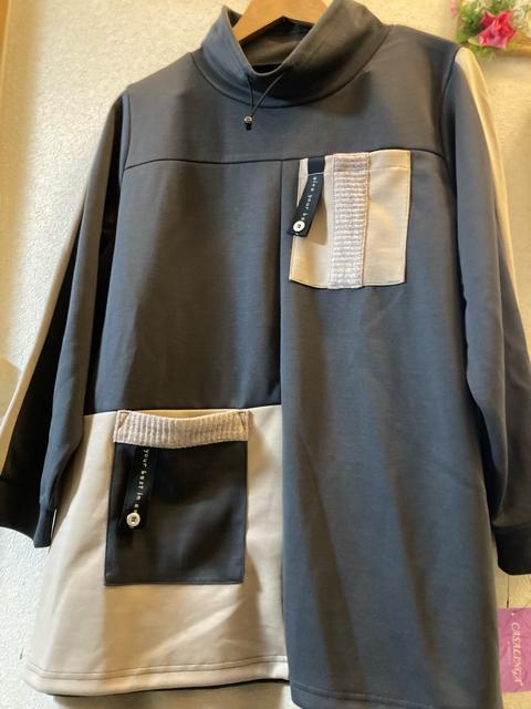 L〜LL新品グレー&ベージュスポーティカットソー < 女性ファッション L〜LL新品グレー&ベージュスポーティカットソー < 女性ファッションの