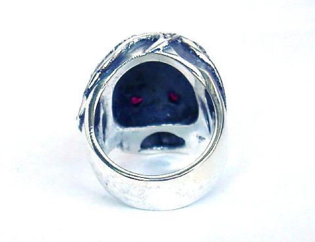 シルバー925&レッドジルコニア メデューサスカルリング < 男性アクセサリー/時計  シルバー925&レッドジルコニア メデューサスカルリング < 男性アクセサリー/時計の