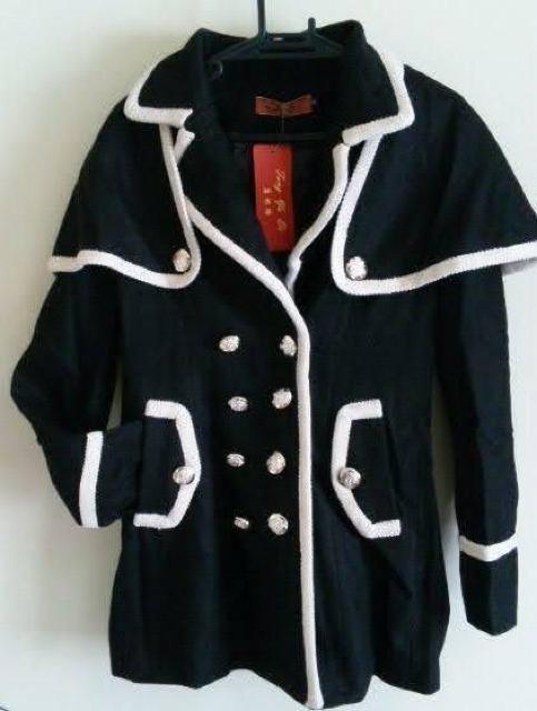 ☆バイカラーコート☆黒L < 女性ファッション ☆バイカラーコート☆黒L < 女性ファッションの