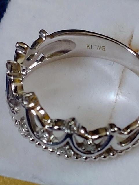 送料無料 未使用 刻印あり】K10WG ダイヤモンド0.10ct 9号 ティアラ リング 指輪 < 女性アクセサリー/時計 送料無料 未使用 刻印あり】K10WG ダイヤモンド0.10ct 9号 ティアラ リング 指輪 < 女性アクセサリー/時計の