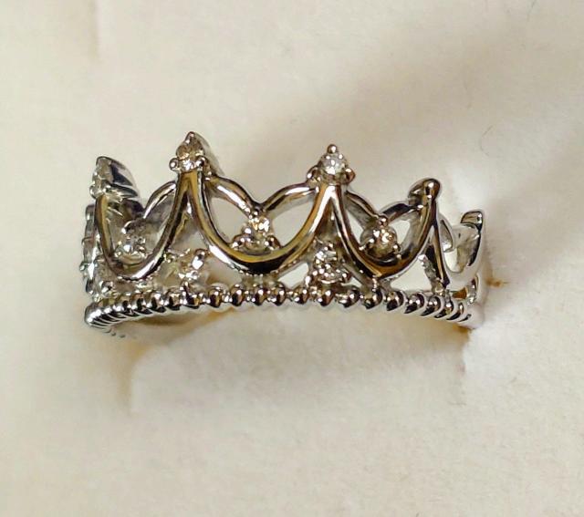 送料無料 未使用 刻印あり】K10WG ダイヤモンド0.10ct 9号 ティアラ リング 指輪 < 女性アクセサリー/時計 送料無料 未使用 刻印あり】K10WG ダイヤモンド0.10ct 9号 ティアラ リング 指輪 < 女性アクセサリー/時計の