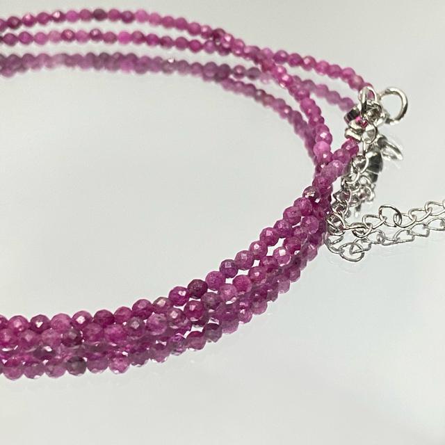《necklace》天然非加熱インド産ルビー アジャスター付きネックレス < 女性アクセサリー/時計  《necklace》天然非加熱インド産ルビー アジャスター付きネックレス < 女性アクセサリー/時計の