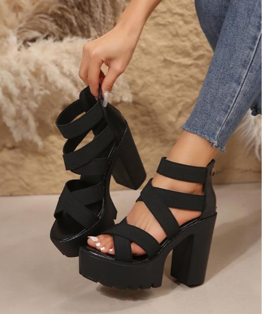 送料無料 新品 ハイヒールサンダル 厚底 ブーツサンダル < 女性ファッション  送料無料 新品 ハイヒールサンダル 厚底 ブーツサンダル < 女性ファッションの