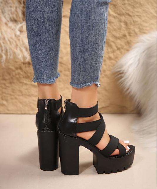 送料無料 新品 ハイヒールサンダル 厚底 ブーツサンダル < 女性ファッション  送料無料 新品 ハイヒールサンダル 厚底 ブーツサンダル < 女性ファッションの