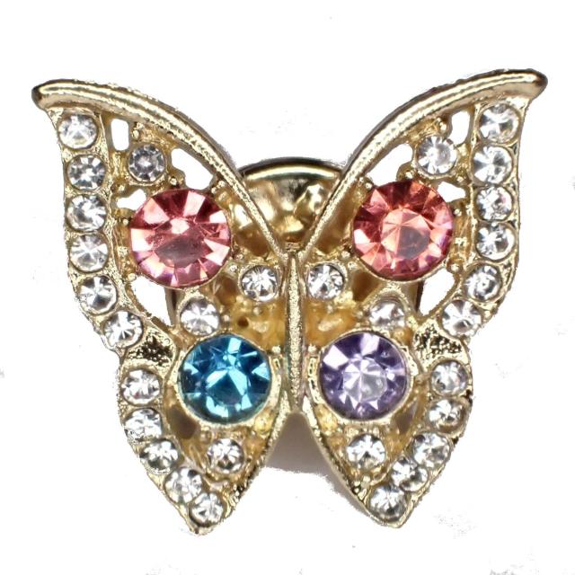 蝶 蝶々 ラインストーン カラフル ピンバッジ バッジ ピンズ ピンブローチ ブローチ ラペルピン < 女性アクセサリー/時計 蝶 蝶々 ラインストーン カラフル ピンバッジ バッジ ピンズ ピンブローチ ブローチ ラペルピン < 女性アクセサリー/時計の
