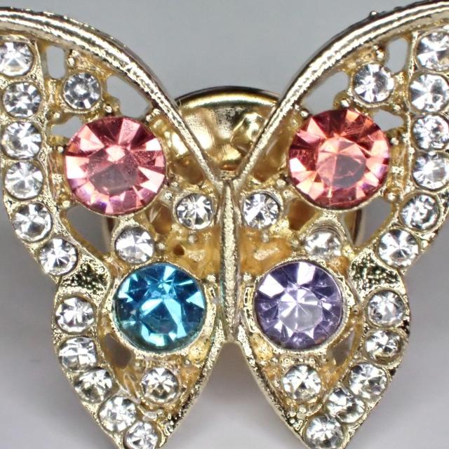 蝶 蝶々 ラインストーン カラフル ピンバッジ バッジ ピンズ ピンブローチ ブローチ ラペルピン < 女性アクセサリー/時計 蝶 蝶々 ラインストーン カラフル ピンバッジ バッジ ピンズ ピンブローチ ブローチ ラペルピン < 女性アクセサリー/時計の