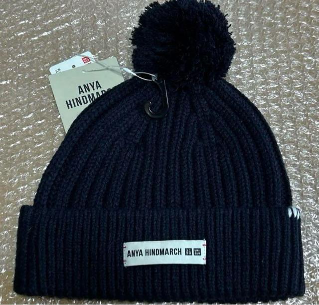 UNIQLO ANYA HINDMARCH ユニクロ アニヤハインドマーチ ヒートテック ニットキャップ ネイビー 紺 ML < ブランド  UNIQLO ANYA HINDMARCH ユニクロ アニヤハインドマーチ ヒートテック ニットキャップ ネイビー 紺 ML < ブランドの