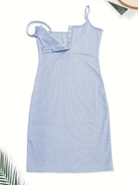 超お買い得1090円★女性のノースリーブローカットスパゲッティストラップドレス USAサイズS(日本サイズL相当)ライトブルー < 女性ファッション  超お買い得1090円★女性のノースリーブローカットスパゲッティストラップドレス USAサイズS(日本サイズL相当)ライトブルー < 女性ファッションの