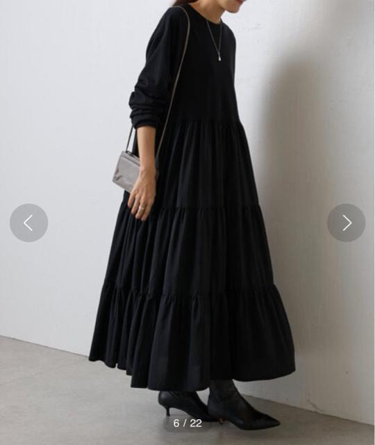 ◆美品◆ビアズリー◆3.8万◆カットコンビティアードワンピース◆黒◆ロング◆F < ブランド ◆美品◆ビアズリー◆3.8万◆カットコンビティアードワンピース◆黒◆ロング◆F < ブランドの