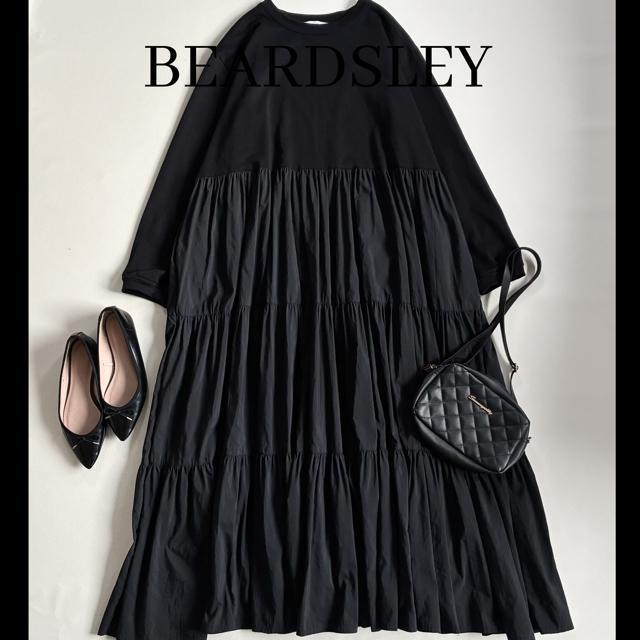 ◆美品◆ビアズリー◆3.8万◆カットコンビティアードワンピース◆黒◆ロング◆F < ブランド ◆美品◆ビアズリー◆3.8万◆カットコンビティアードワンピース◆黒◆ロング◆F < ブランドの