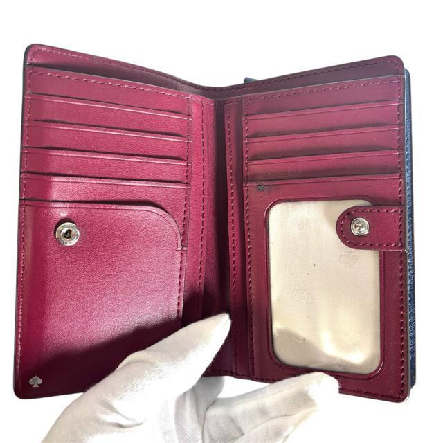 kate spade ケイトスペード 二つ折り財布 ウォレット パープル コンパクト レザー < 女性ファッション kate spade ケイトスペード 二つ折り財布 ウォレット パープル コンパクト レザー < 女性ファッションの