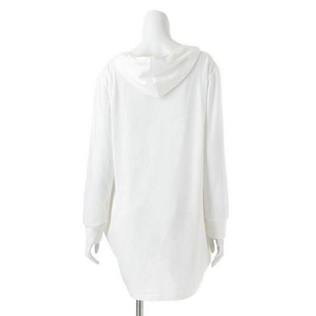 人気☆胸ロゴゆるTロングロンTフード付☆WHTM < 女性ファッション  人気☆胸ロゴゆるTロングロンTフード付☆WHTM < 女性ファッションの