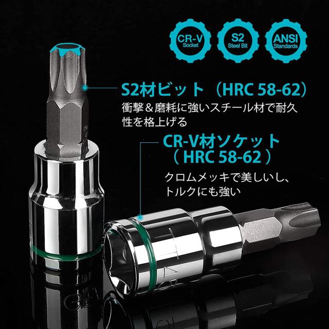 トルクスビット ソケット セット 差込角6.35mm 9.5mm < ペット/手芸/園芸  トルクスビット ソケット セット 差込角6.35mm 9.5mm < ペット/手芸/園芸の