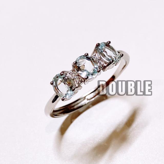 高品質 0.3ct×3 ブルートパーズ リング < 女性アクセサリー/時計  高品質 0.3ct×3 ブルートパーズ リング  < 女性アクセサリー/時計の