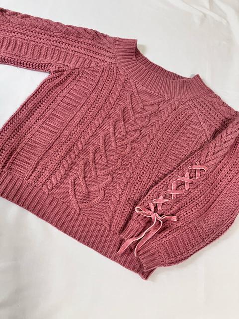 INGNI 袖リボン付 ニット セーター レディース ピンク ハート < ブランド INGNI 袖リボン付 ニット セーター レディース ピンク ハート < ブランドの