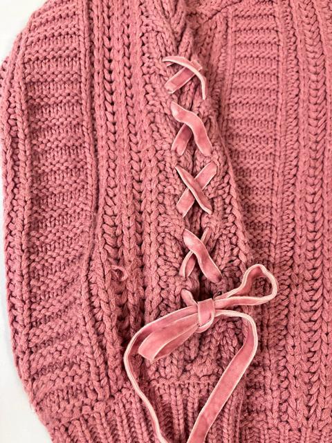 INGNI 袖リボン付 ニット セーター レディース ピンク ハート < ブランド INGNI 袖リボン付 ニット セーター レディース ピンク ハート < ブランドの