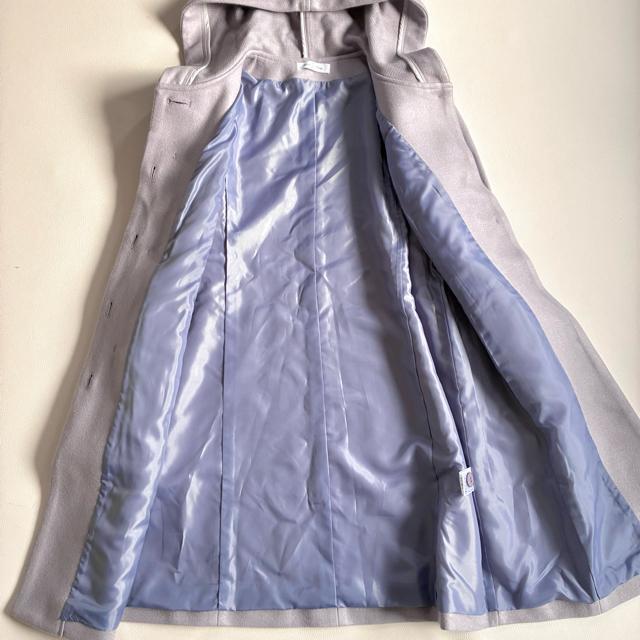 ◆美品◆ルーデルー◆3万◆ウール混フード付きロングコート◆パープル◆ビジュー◆L < 女性ファッション ◆美品◆ルーデルー◆3万◆ウール混フード付きロングコート◆パープル◆ビジュー◆L < 女性ファッションの