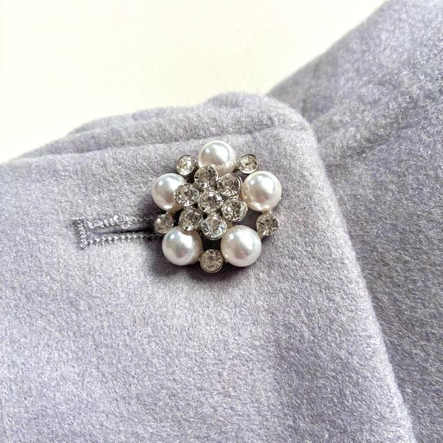 ◆美品◆ルーデルー◆3万◆ウール混フード付きロングコート◆パープル◆ビジュー◆L < 女性ファッション ◆美品◆ルーデルー◆3万◆ウール混フード付きロングコート◆パープル◆ビジュー◆L < 女性ファッションの