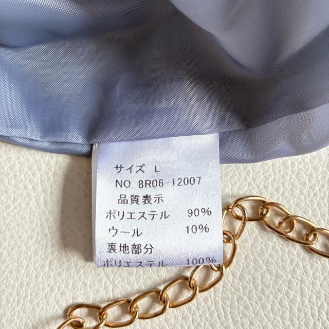 ◆美品◆ルーデルー◆3万◆ウール混フード付きロングコート◆パープル◆ビジュー◆L < 女性ファッション ◆美品◆ルーデルー◆3万◆ウール混フード付きロングコート◆パープル◆ビジュー◆L < 女性ファッションの