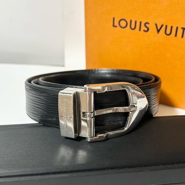 LOUIS VUITTON ルイヴィトン Lサイズ エピ サンチュール ベルト VI0020 シルバー金具 ブラック < ブランド LOUIS VUITTON ルイヴィトン Lサイズ エピ サンチュール ベルト VI0020 シルバー金具 ブラック < ブランドの