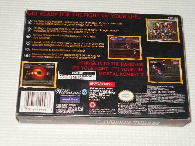 SFCMORTAL KOMBAT 3 SNES CO  Q[{/\tg 