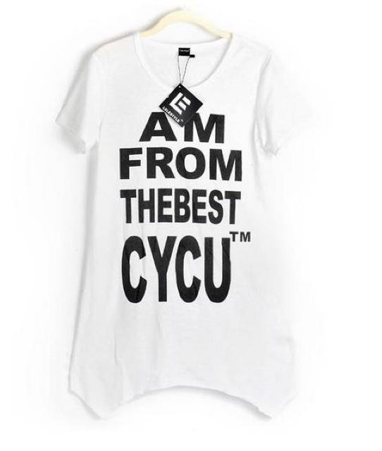 ★人気★ミドル丈文字プリントTシャツ★WHT < 女性ファッション  ★人気★ミドル丈文字プリントTシャツ★WHT  < 女性ファッションの