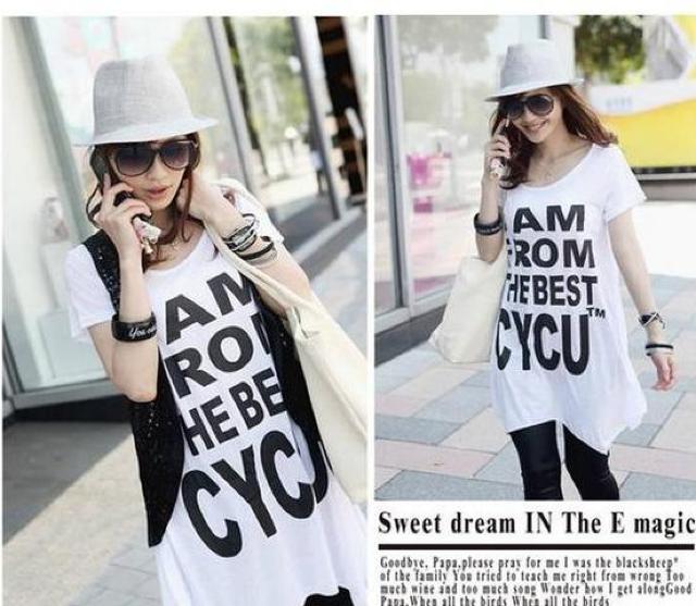 ★人気★ミドル丈文字プリントTシャツ★WHT < 女性ファッション  ★人気★ミドル丈文字プリントTシャツ★WHT < 女性ファッションの