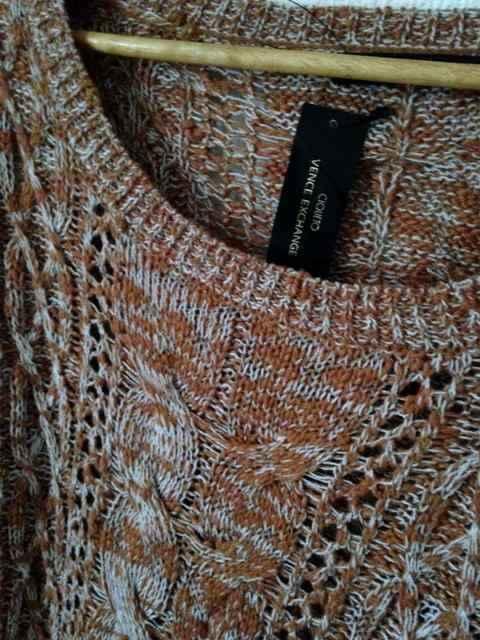 vence exchange◆ブラウン 透かし編み ケーブル ニット Mサイズ < ブランド  vence exchange◆ブラウン 透かし編み ケーブル ニット Mサイズ < ブランドの