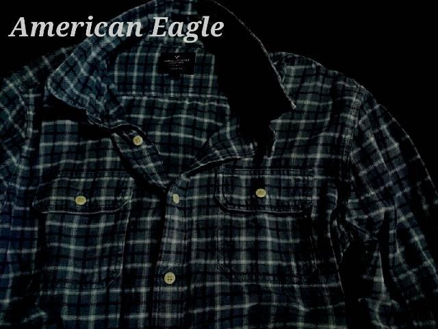 【American Eagle】アメリカンイーグル Vintage Washed チェックシャツ US−XL(XXL)Blue < ブランド 【American Eagle】アメリカンイーグル Vintage Washed チェックシャツ US−XL(XXL)Blue < ブランドの
