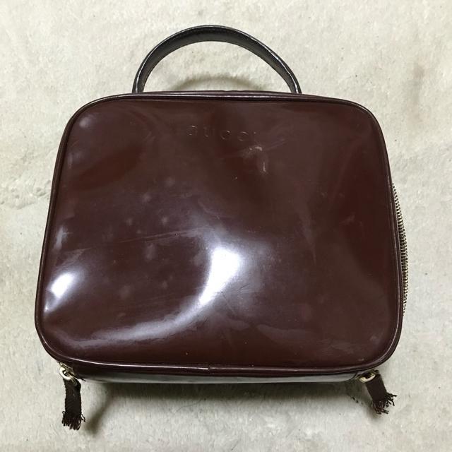 正規品 オールドグッチ バニティバッグ バンブー エナメル ブラウン < ブランド 正規品 オールドグッチ バニティバッグ バンブー エナメル ブラウン < ブランドの