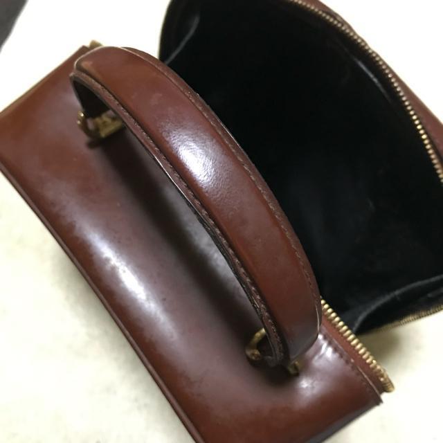 正規品 オールドグッチ バニティバッグ バンブー エナメル ブラウン < ブランド 正規品 オールドグッチ バニティバッグ バンブー エナメル ブラウン < ブランドの