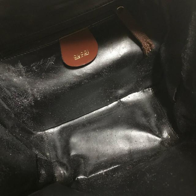 正規品 オールドグッチ バニティバッグ バンブー エナメル ブラウン < ブランド 正規品 オールドグッチ バニティバッグ バンブー エナメル ブラウン < ブランドの