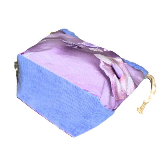 【底マチ幅が広い巾着】◆紫の花クレマチス×紫グラデーション◆裏地あり巾着 < 女性ファッション 【底マチ幅が広い巾着】◆紫の花クレマチス×紫グラデーション◆裏地あり巾着 < 女性ファッションの