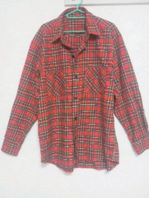 Fー103★UNIQLOメンズ長袖チェックネルシャツ レッド L < ブランド  Fー103★UNIQLOメンズ長袖チェックネルシャツ レッド L  < ブランドの