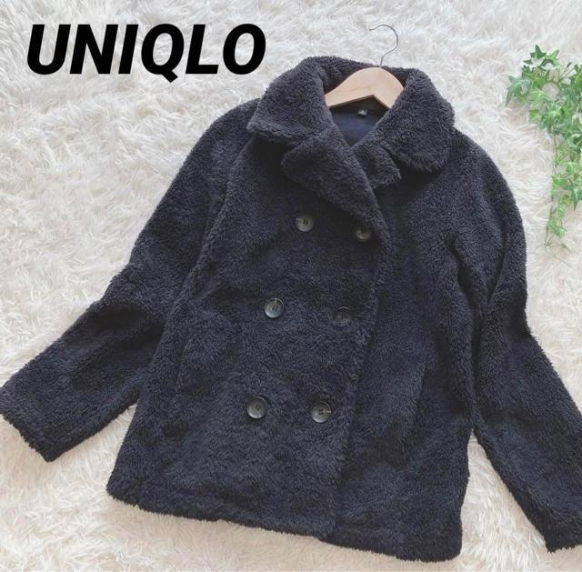 UNIQLO ユニクロ ボアフリース Pコート 黒 ブラック Mサイズ レディース 女性 防風 防寒 美中古 gu h&m ザラ < ブランド  UNIQLO ユニクロ ボアフリース Pコート 黒 ブラック Mサイズ レディース 女性 防風 防寒 美中古 gu h&m ザラ  < ブランドの