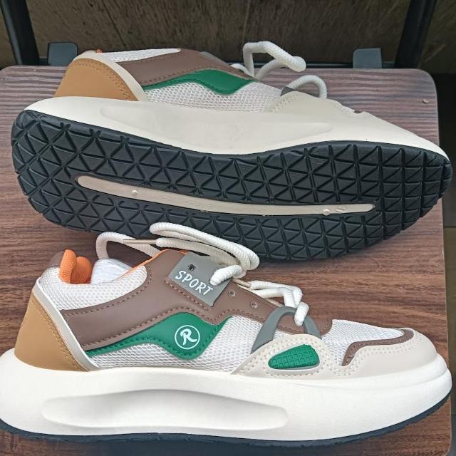 新品 25.5cm メンズ スニーカー シューズ 靴 ベージュ 男女兼用 < 男性ファッション  新品 25.5cm メンズ スニーカー シューズ 靴 ベージュ 男女兼用 < 男性ファッションの