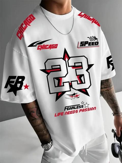 爆ヤス価格1390円★メンズ シカゴ23 レーシング グラフィックTシャツ 半袖 サマー USAサイズM(日本サイズXL相当) < 男性ファッション 爆ヤス価格1390円★メンズ シカゴ23 レーシング グラフィックTシャツ 半袖 サマー USAサイズM(日本サイズXL相当) < 男性ファッションの