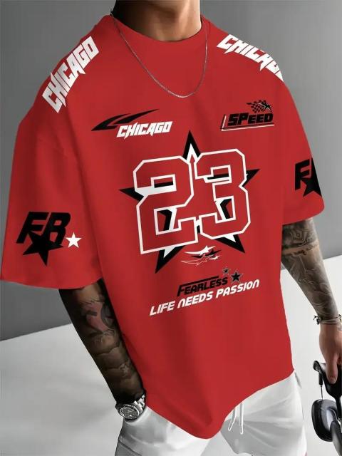 爆ヤス価格1390円★メンズ シカゴ23 レーシング グラフィックTシャツ 半袖 サマー USAサイズM(日本サイズXL相当) < 男性ファッション 爆ヤス価格1390円★メンズ シカゴ23 レーシング グラフィックTシャツ 半袖 サマー USAサイズM(日本サイズXL相当) < 男性ファッションの