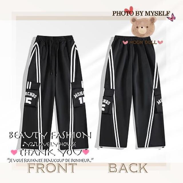〜3L4L*15/2本ラインカーゴスウェットパンツ*黒 < 女性ファッション 〜3L4L*15/2本ラインカーゴスウェットパンツ*黒 < 女性ファッションの