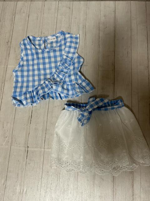 【新品未使用】12-18M チェック柄フリルタンクトップとスカートset 80p < キッズ/ベビー 【新品未使用】12-18M チェック柄フリルタンクトップとスカートset 80p < キッズ/ベビーの