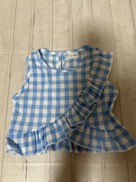 【新品未使用】12-18M チェック柄フリルタンクトップとスカートset 80p < キッズ/ベビー 【新品未使用】12-18M チェック柄フリルタンクトップとスカートset 80p < キッズ/ベビーの