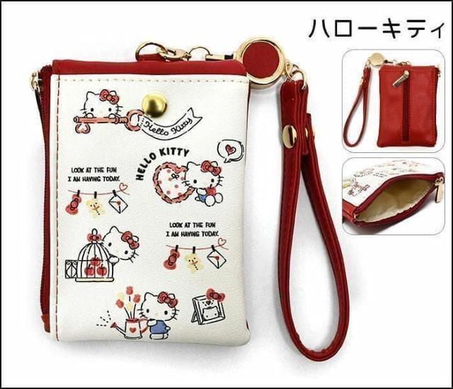 ハローキティ キー&パスポーチ キーケース パスケース ポーチ サンリオ キティ < 女性ファッション ハローキティ キー&パスポーチ キーケース パスケース ポーチ サンリオ キティ < 女性ファッションの