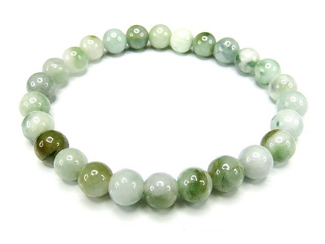 AAAひすい8mm前後柄入り天然石本翡翠ジェダイトブレスレット < 女性アクセサリー/時計  AAAひすい8mm前後柄入り天然石本翡翠ジェダイトブレスレット < 女性アクセサリー/時計の