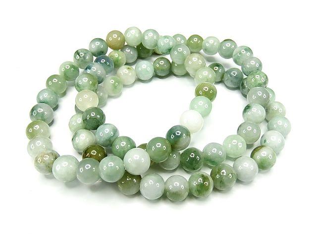 AAAひすい8mm前後柄入り天然石本翡翠ジェダイトブレスレット < 女性アクセサリー/時計  AAAひすい8mm前後柄入り天然石本翡翠ジェダイトブレスレット < 女性アクセサリー/時計の