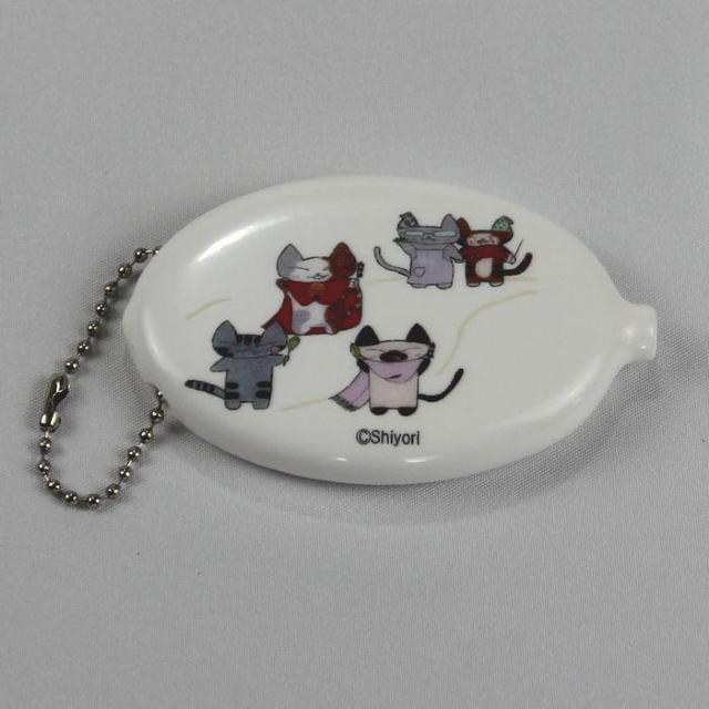 ★Shiyori 猫ラバーコインケース 猫柄 白色 小銭入れ 財布 小物 < 女性ファッション  ★Shiyori 猫ラバーコインケース 猫柄 白色 小銭入れ 財布 小物  < 女性ファッションの