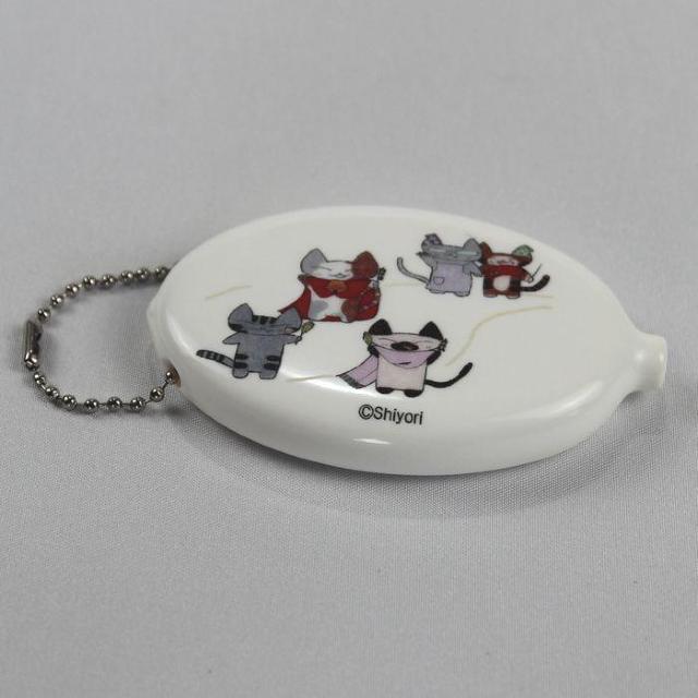 ★Shiyori 猫ラバーコインケース 猫柄 白色 小銭入れ 財布 小物 < 女性ファッション  ★Shiyori 猫ラバーコインケース 猫柄 白色 小銭入れ 財布 小物 < 女性ファッションの