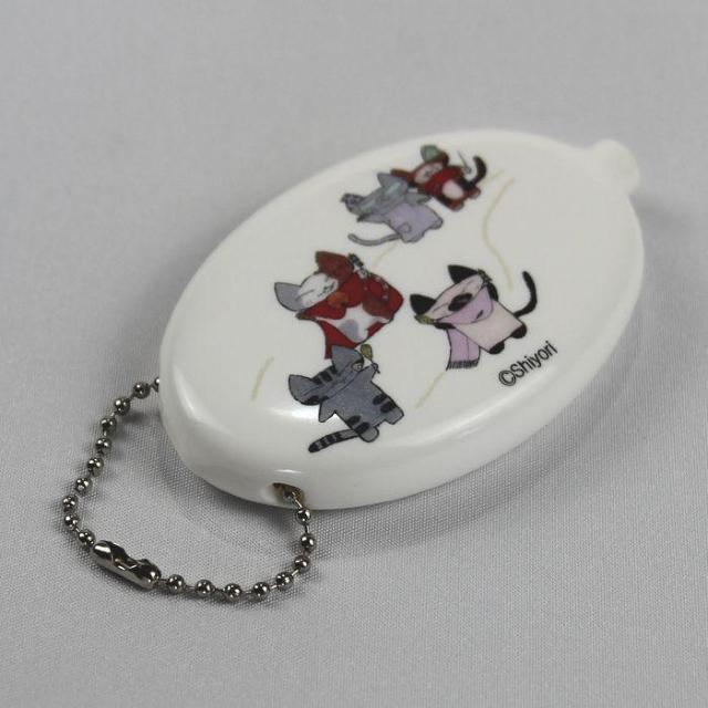 ★Shiyori 猫ラバーコインケース 猫柄 白色 小銭入れ 財布 小物 < 女性ファッション  ★Shiyori 猫ラバーコインケース 猫柄 白色 小銭入れ 財布 小物 < 女性ファッションの