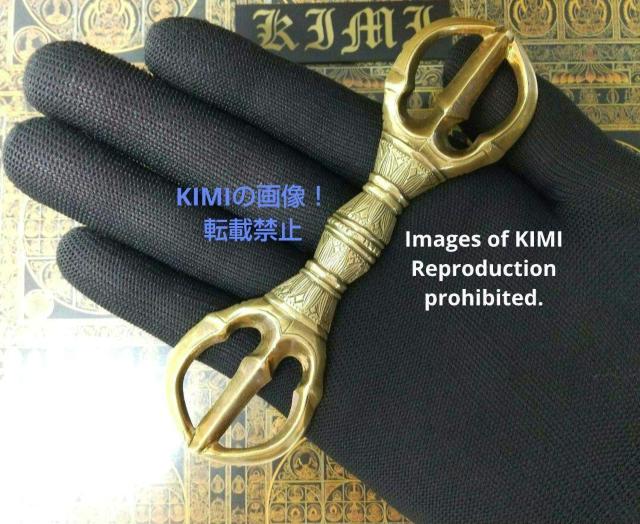 三鈷杵 13.5cm 真鍮製 仏教芸術 瞑想 修行 勉強 精神 < インテリア/ライフ  三鈷杵 13.5cm 真鍮製 仏教芸術 瞑想 修行 勉強 精神 < インテリア/ライフの