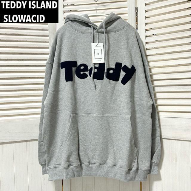 新品 TEDDY ISLAND X SLOWACID パーカー NCT グレー < 男性ファッション  新品 TEDDY ISLAND X SLOWACID パーカー NCT グレー  < 男性ファッションの