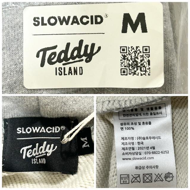新品 TEDDY ISLAND X SLOWACID パーカー NCT グレー < 男性ファッション  新品 TEDDY ISLAND X SLOWACID パーカー NCT グレー < 男性ファッションの